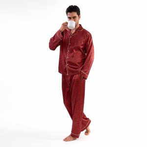 پیژامه مردانه زرشکی