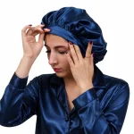 کلاه خواب ابریشمی سرمه ای
