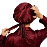 کلاه خواب ابریشمی زرشکی