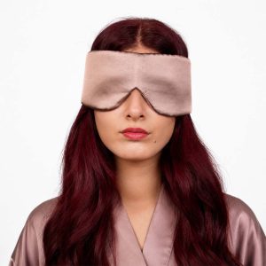 چشم بند ابریشمی قهوه ای